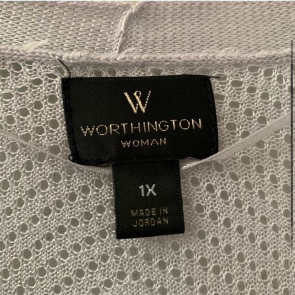 Worthington Open Front Lightweight Gray Sweater - Picture 3 of 6